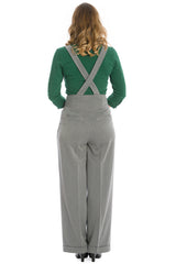 Banned retro 1940s Her favourite trouser High waisted with pockets and detachable suspenders-Grey