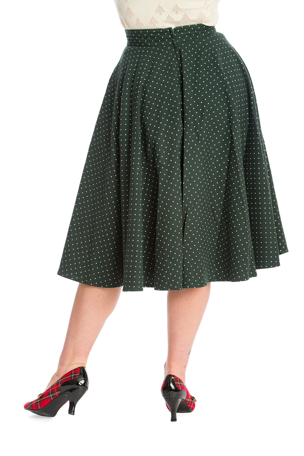COSY SPOT SWING SKIRT-Green