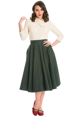 COSY SPOT SWING SKIRT-Green