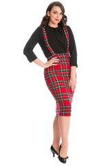 OFFICE QUEEN PENCIL SKIRT-Red