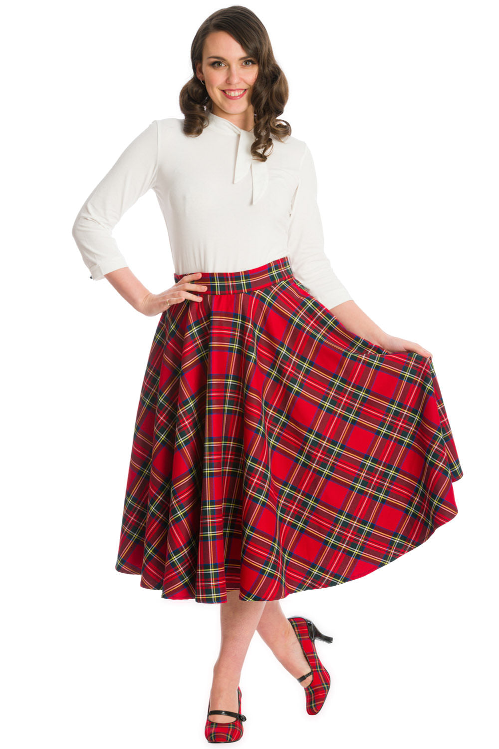 PARTY SWING SKIRT-Red