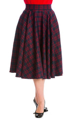 ADORE HER CHECK SKIRT-Red