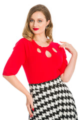 THE MARILYN KNIT JUMPER-Red