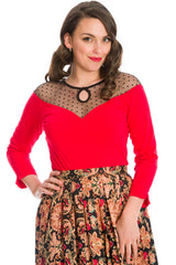 EVITA EVENING TOP-Red