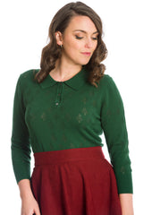 MERRY TREE KNIT TOP-Green