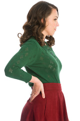 MERRY TREE KNIT TOP-Green