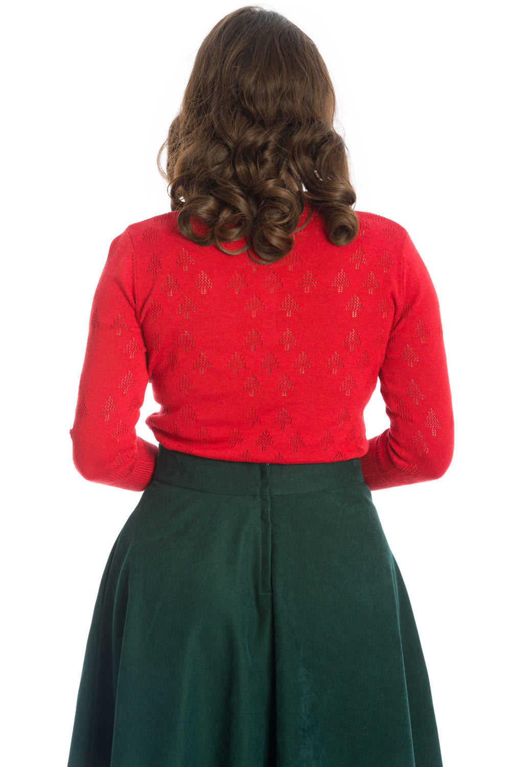 MERRY TREE KNIT TOP-Red