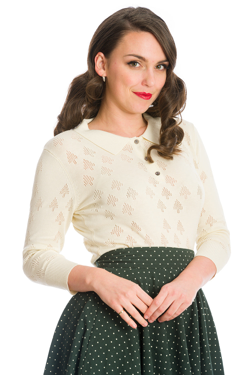 MERRY TREE KNIT TOP-White