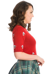 HOLLY CAT JUMPER-Red