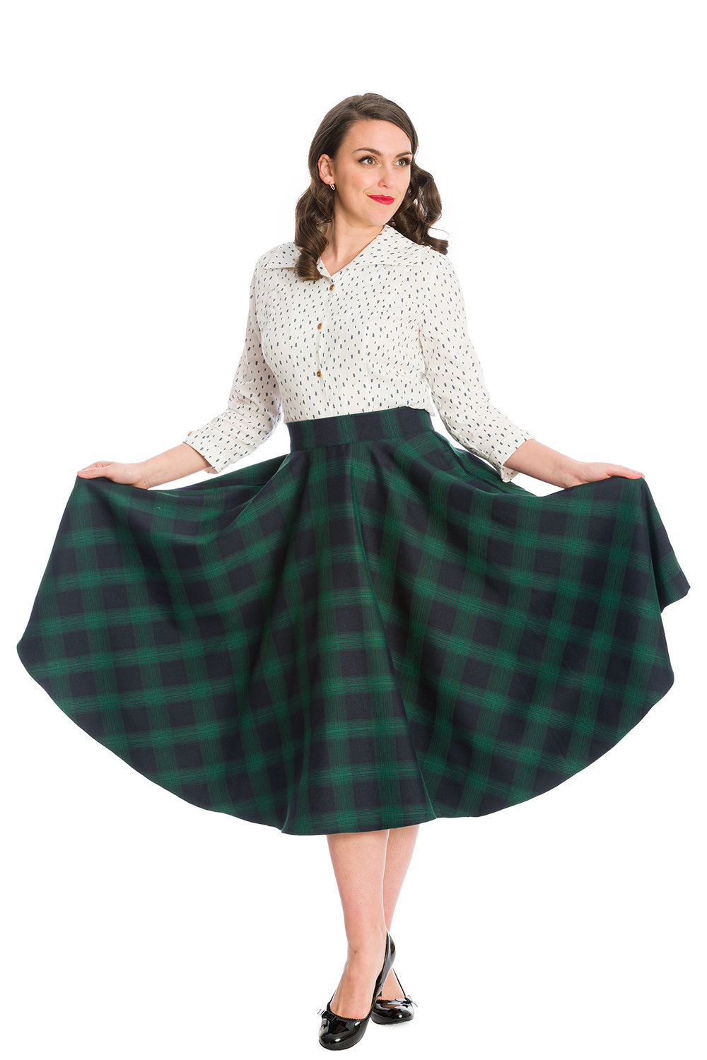 SWEET CHECK SWING SKIRT