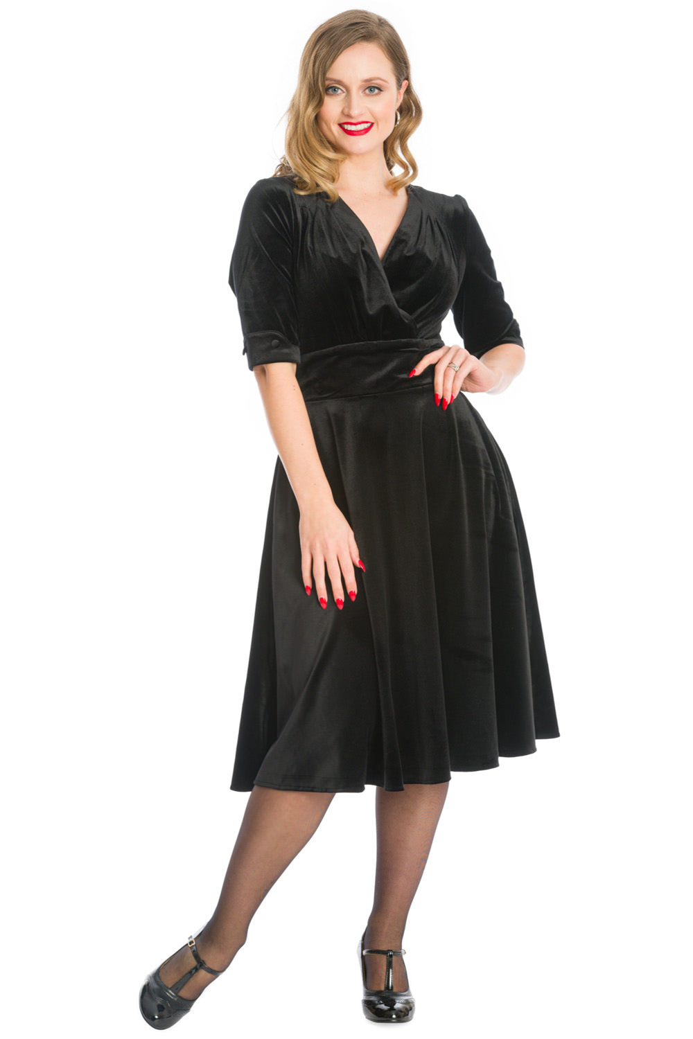 DATE NIGHT FIT & FLARE DRESS-Black