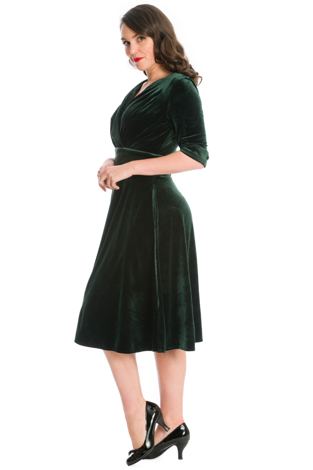 DATE NIGHT FIT & FLARE DRESS-Green