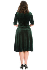 DATE NIGHT FIT & FLARE DRESS-Green