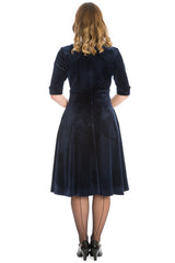 DATE NIGHT FIT & FLARE DRESS-Navy