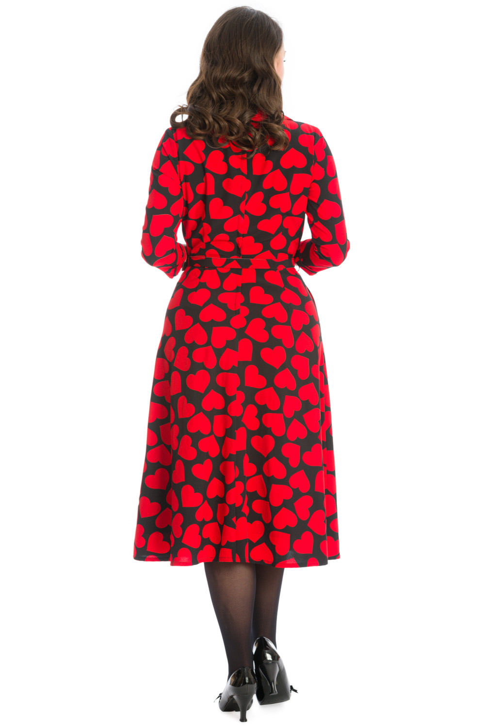 ROMANCE BUTTON DRESS-Red