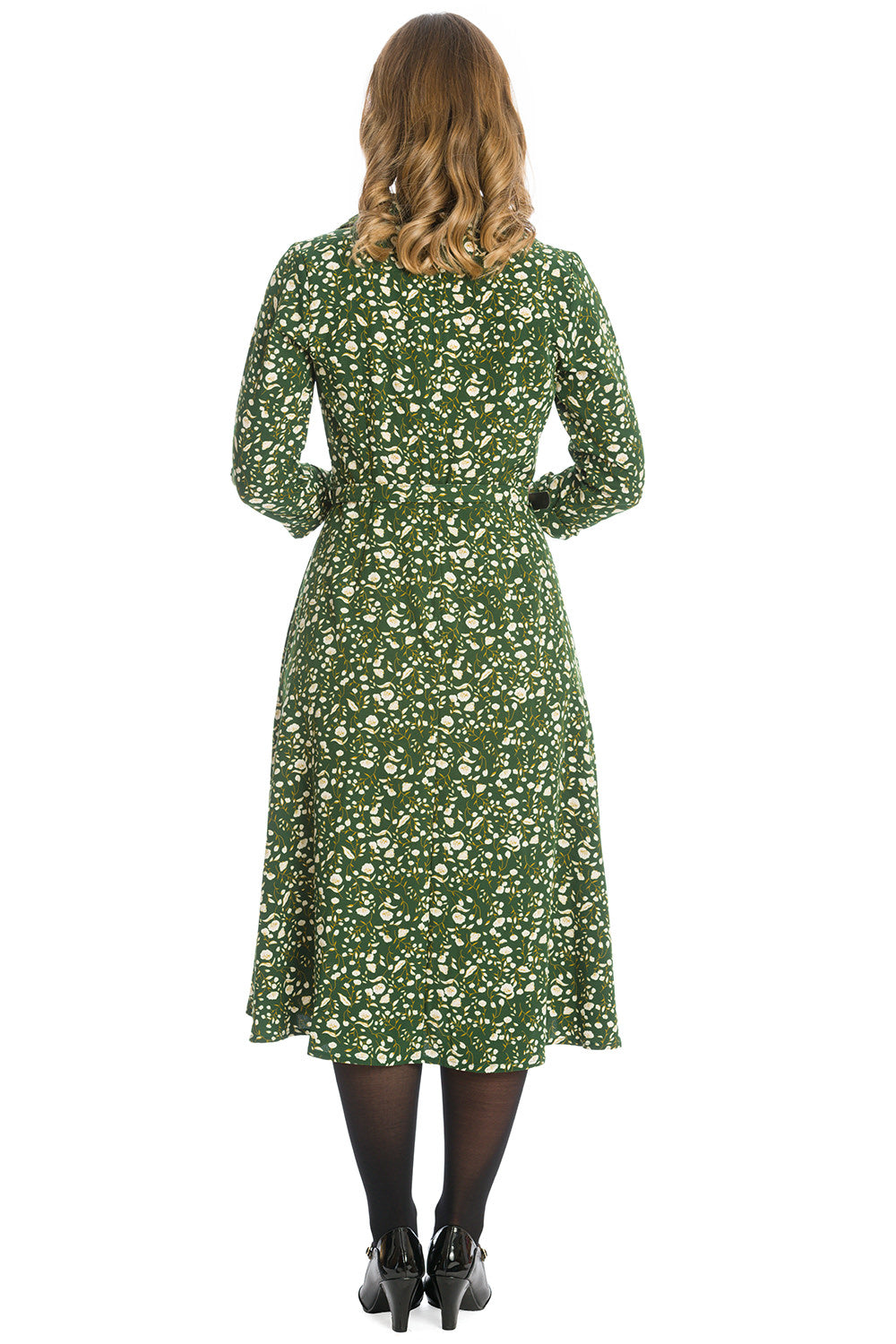 WINTER BLOOMS DRESS-Green
