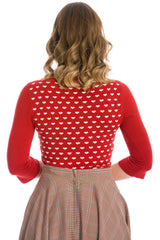 RULES OF THE HEART JERSEY TOP RED