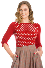RULES OF THE HEART JERSEY TOP RED