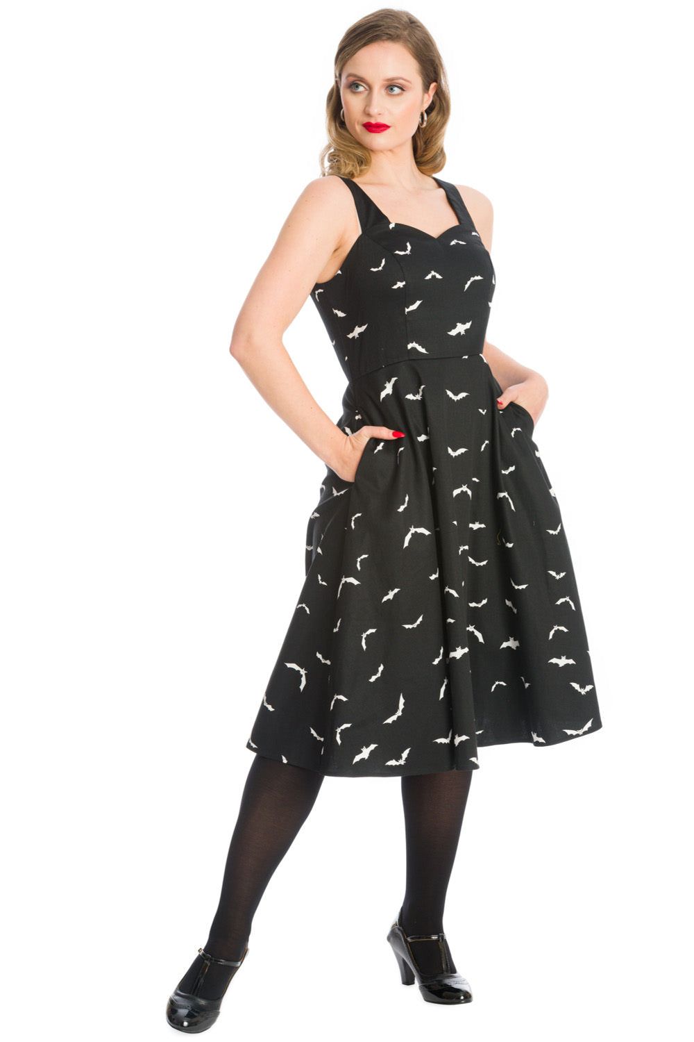 SHES BATTY FOR YOU SWING DRESS-Black