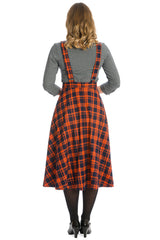 MISS SPOOK CHECK PINAFORE DRESS-Orange