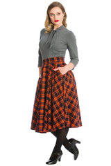 MISS SPOOK CIRCULAR SWING SKIRT-Orange