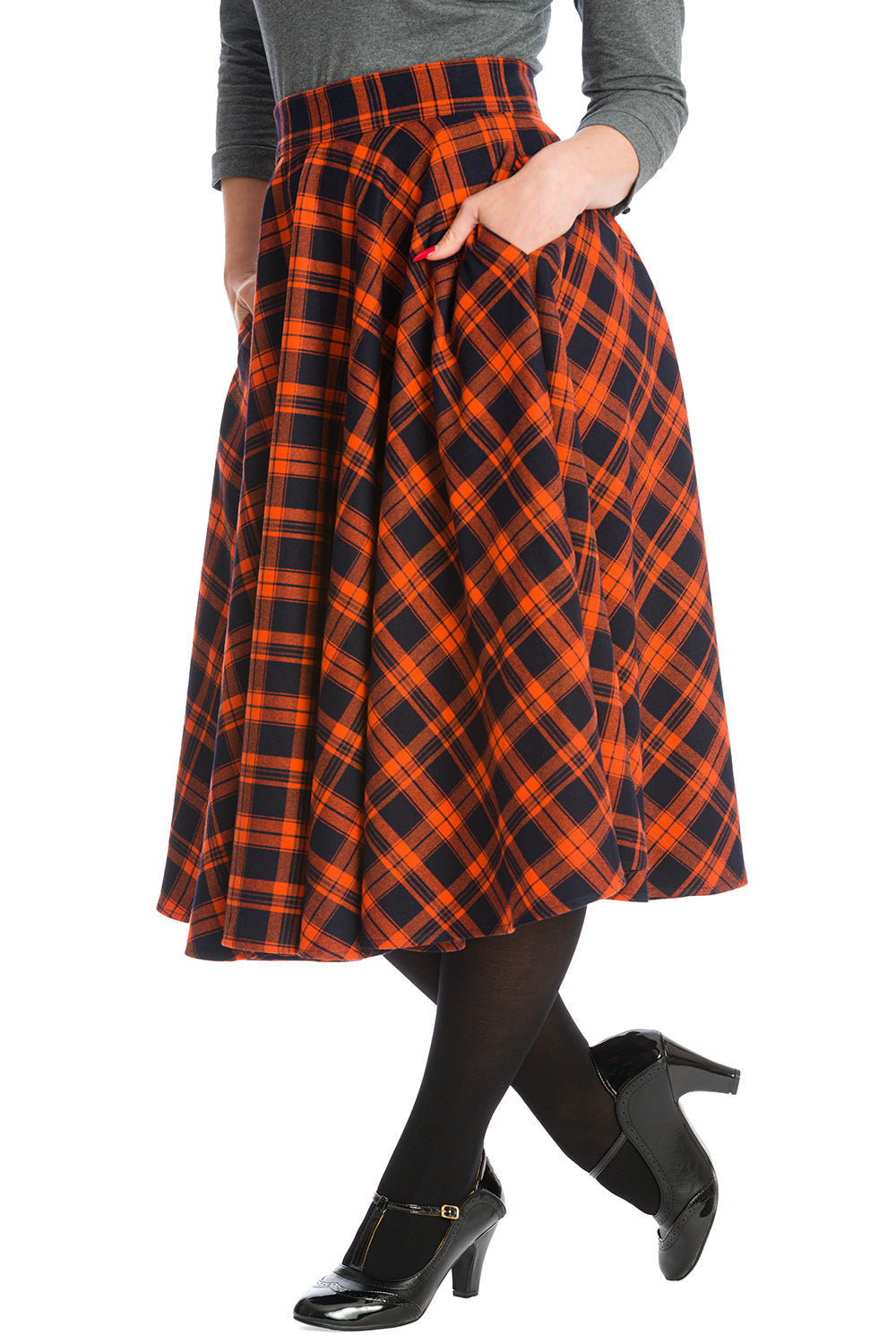 MISS SPOOK CIRCULAR SWING SKIRT-Orange