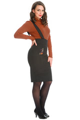 PUMPKIN SPICE & ALL THINGS NICE PUMPKIN PENCIL SKIRT-Black