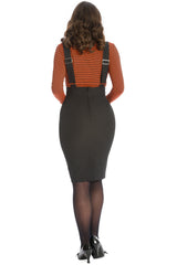 PUMPKIN SPICE & ALL THINGS NICE PUMPKIN PENCIL SKIRT-Black