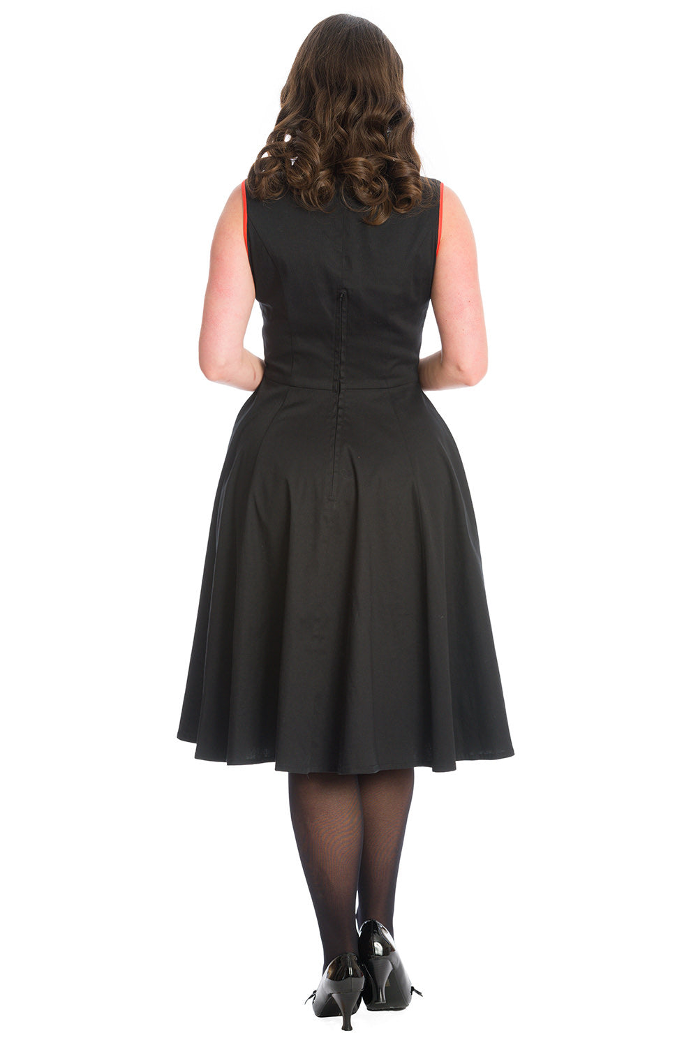 PUMPKIN SPICE & ALL THINGS NICE PUMPKIN FIT & FLARE DRESS-Black