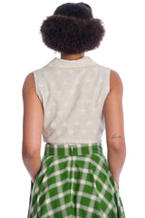 Banned Retro Hot Air Balloon Dreaming Crop Blouse Off White
