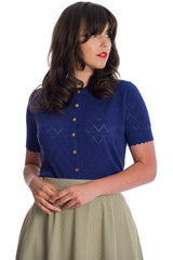 SUMMER SCALLOP CARIDGAN Navy