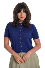 SUMMER SCALLOP CARIDGAN Navy