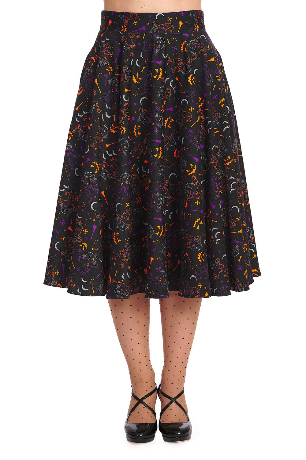ALL HALLOWS CAT SWING SKIRT