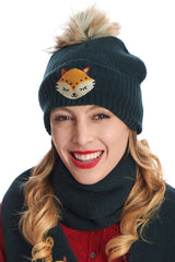 SCANDI XMAS POM POM BEANIE-Green-One Size