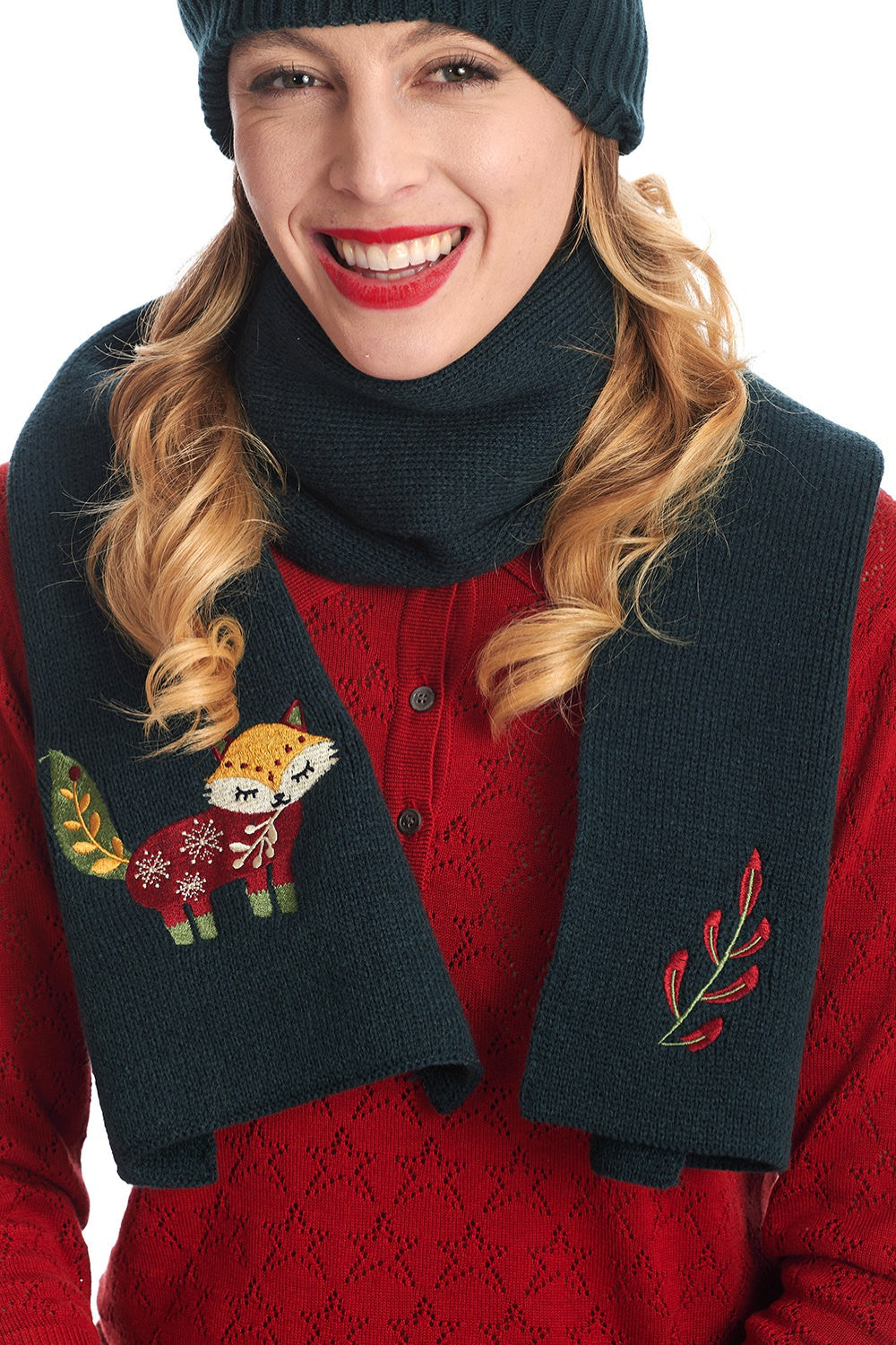 SCANDI XMAS SCARF-Green-One Size