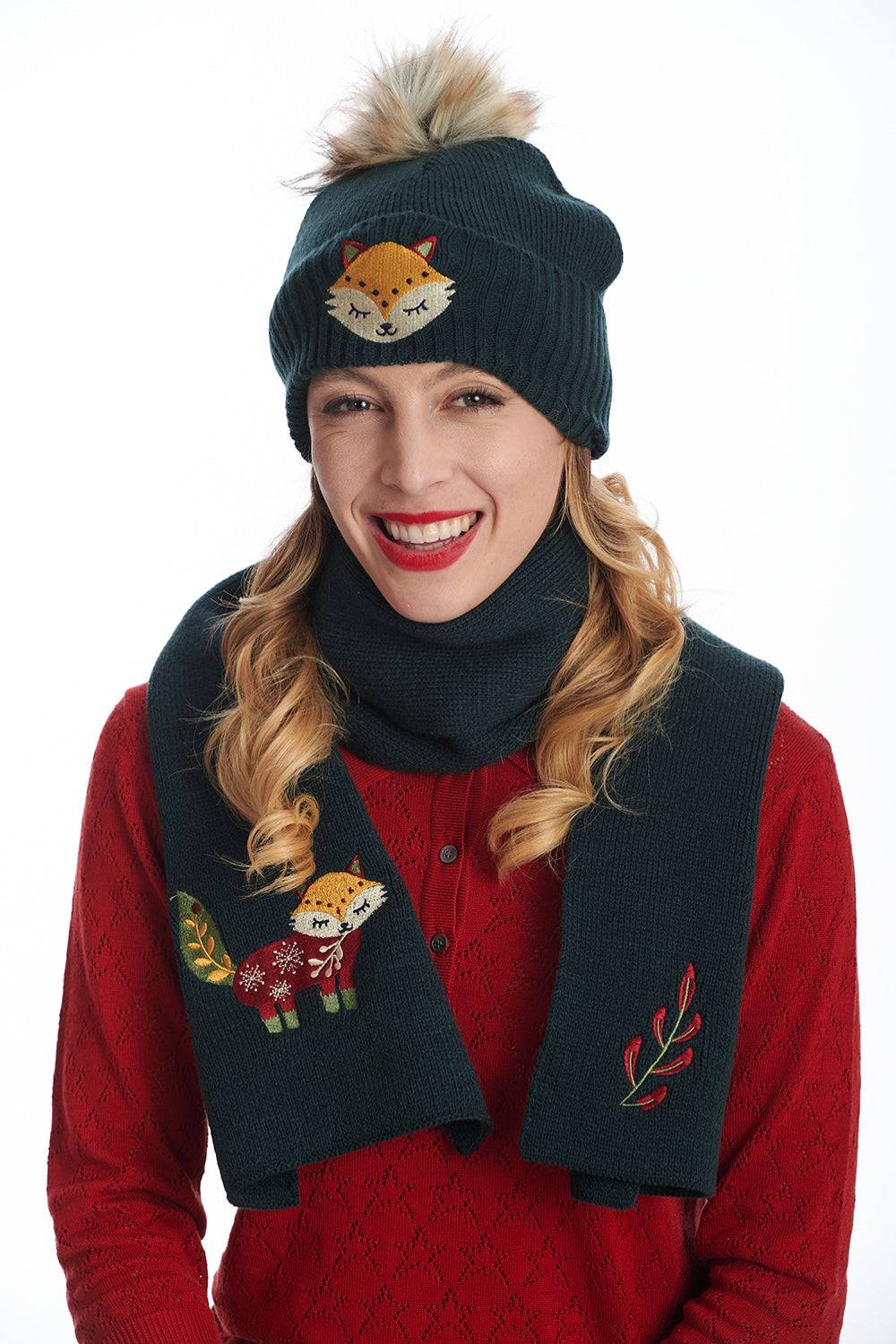 SCANDI XMAS SCARF-Green-One Size