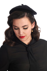 LORELEI KNITTED BERET-Black-One Size