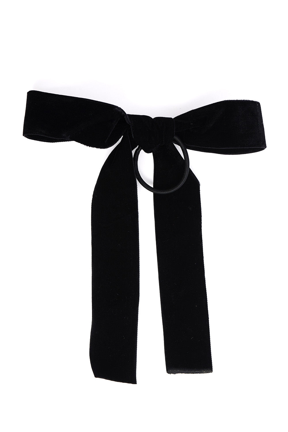 VELVET HAIR TIE-Black-One Size
