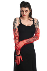 BELLONA LONG MESH GLOVES-Red-One Size