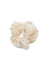 HANA POLKA DOT MESH SCRUNCHIE-Cream-One Size
