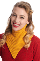 LOLA KNITTED NECK WARMER-Mustard-One Size