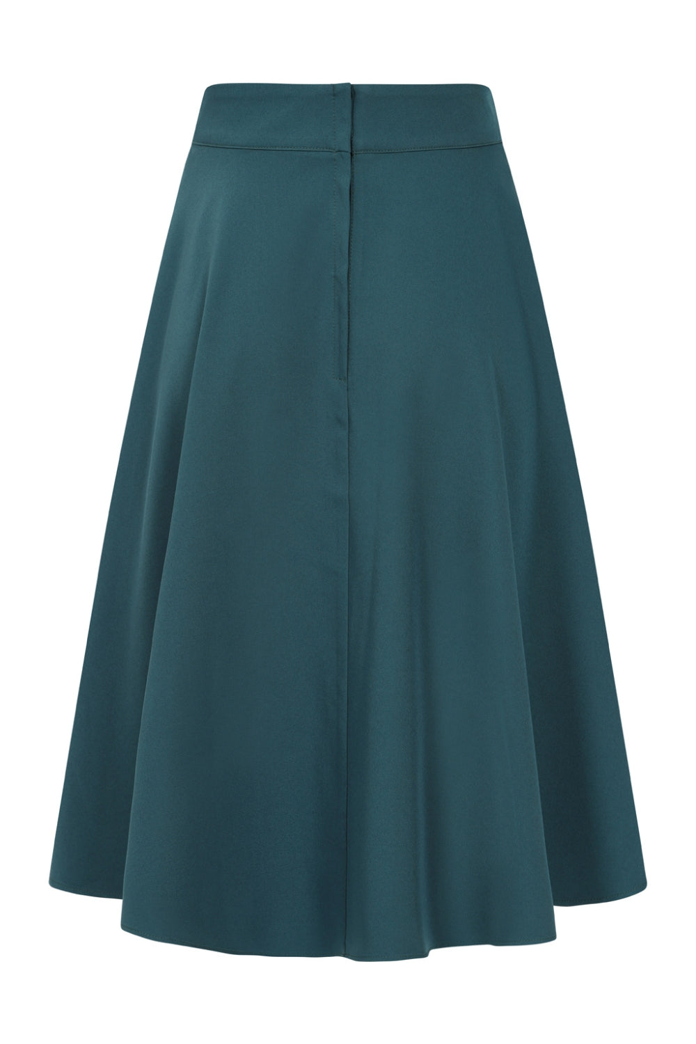Banned Retro Book Club Swing Skirt with Button and faux flap pocket details-Teal