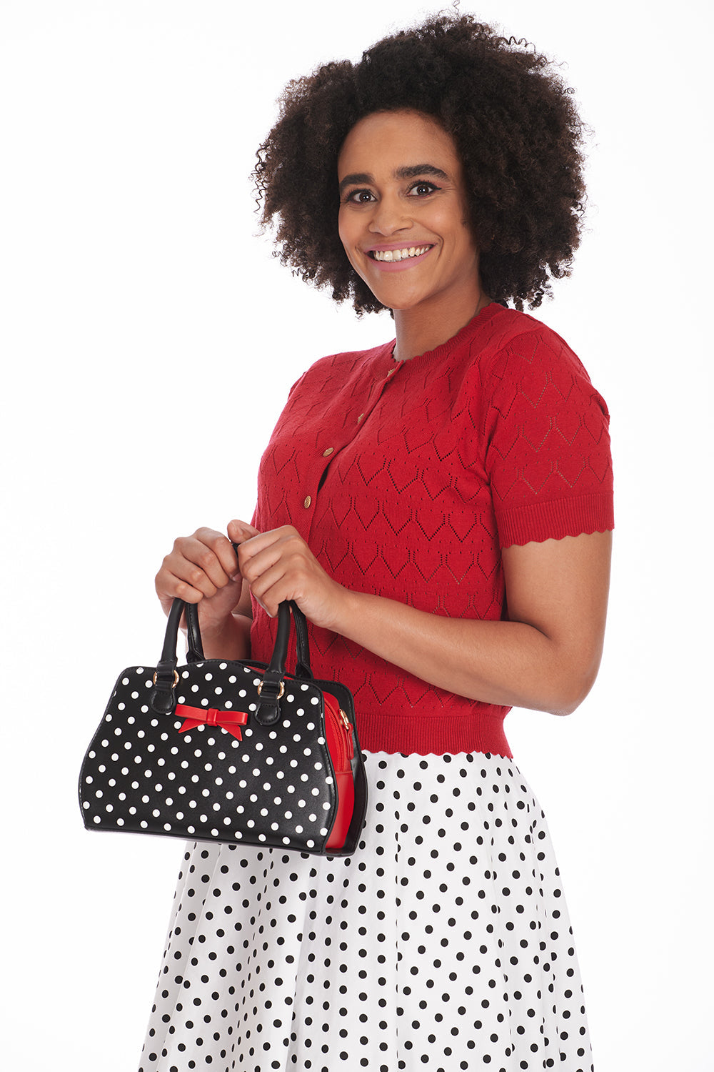 POPPY POLKA HANDBAG Black