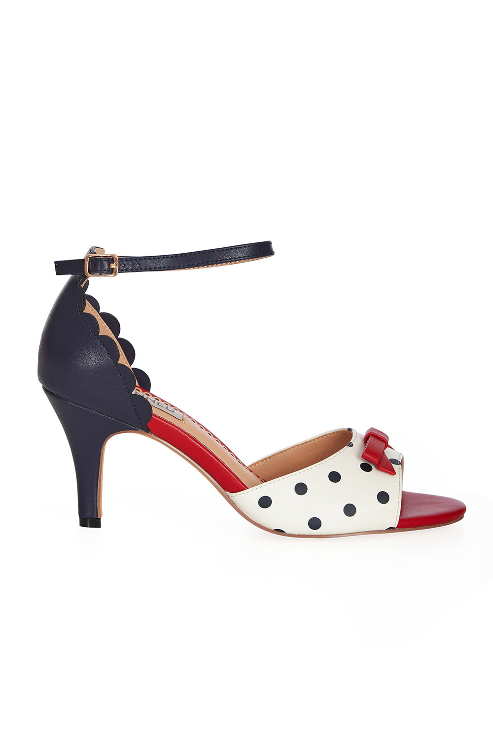 POPPY POLKA OPEN TOE SANDALS White