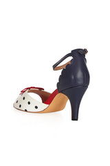 POPPY POLKA OPEN TOE SANDALS White