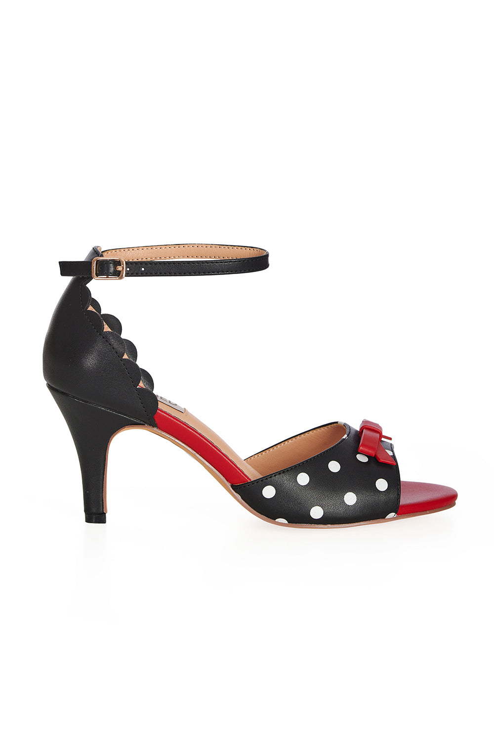 POPPY POLKA OPEN TOE SANDALS Black