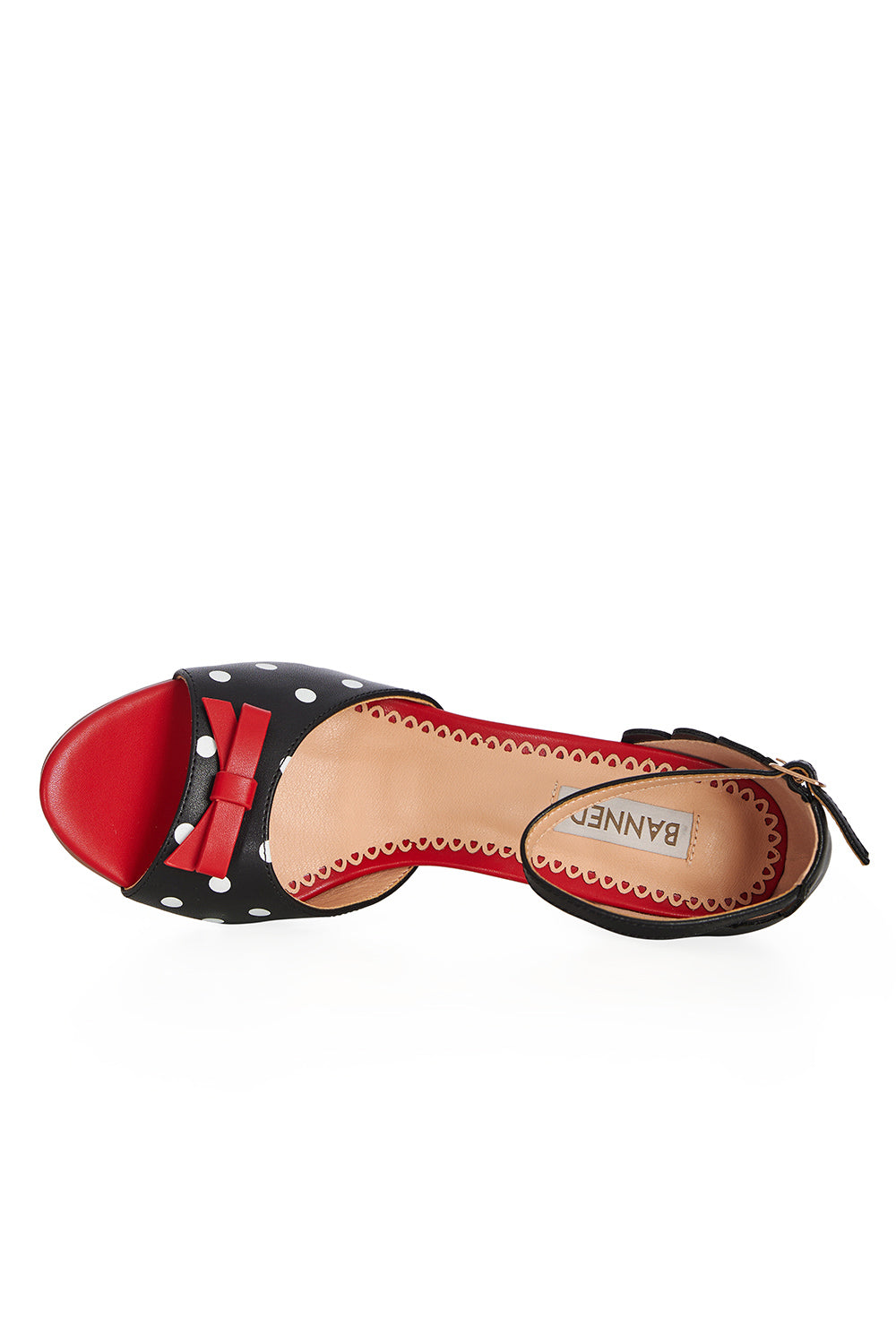 POPPY POLKA OPEN TOE SANDALS Black