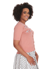 THE KISSING POODLES CARDIGAN Pink