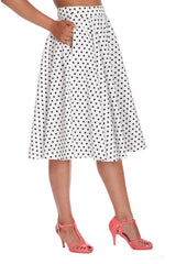 DOT DAYS SWING SKIRT White