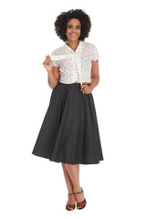 MINI POLKA QUEEN SWING SKIRT Black